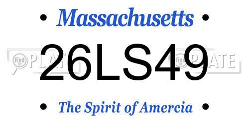 26LS49 Massachusetts License Plate