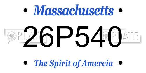 26P540 Massachusetts License Plate
