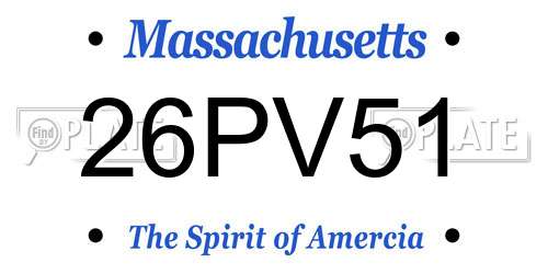 26PV51 Massachusetts License Plate