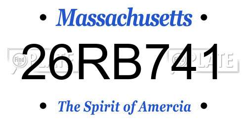26RB741 Massachusetts License Plate