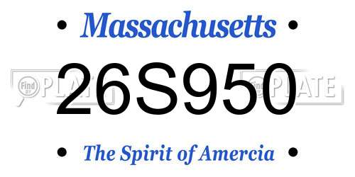 26S950 Massachusetts License Plate