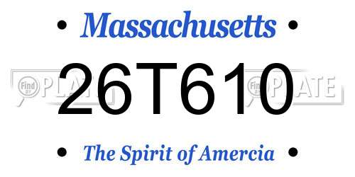 26T610 Massachusetts License Plate