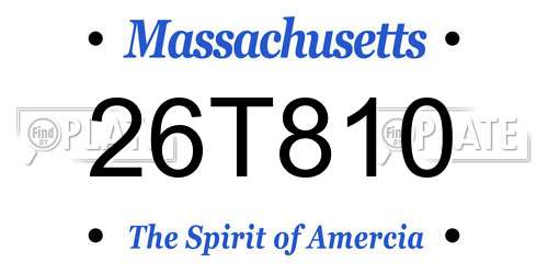 26T810 Massachusetts License Plate
