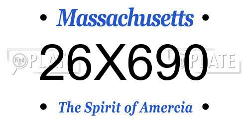26X690 Massachusetts License Plate