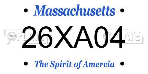 26XA04 Massachusetts License Plate