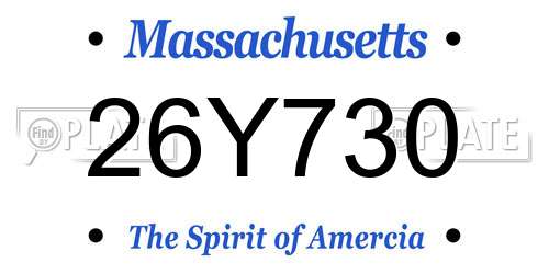 26Y730 Massachusetts License Plate
