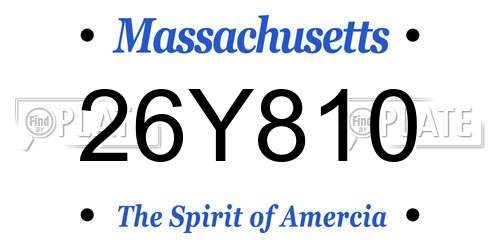 26Y810 Massachusetts License Plate