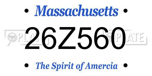 26Z560 Massachusetts License Plate