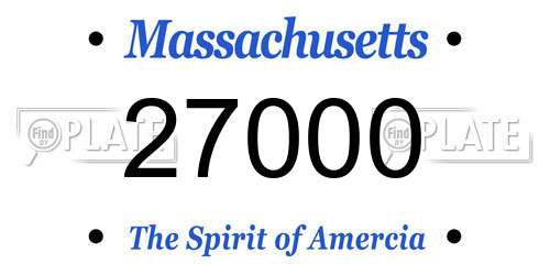 27000 Massachusetts License Plate