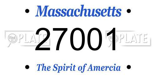 27001 Massachusetts License Plate