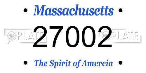 27002 Massachusetts License Plate