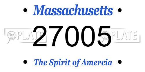 27005 Massachusetts License Plate
