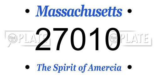 27010 Massachusetts License Plate