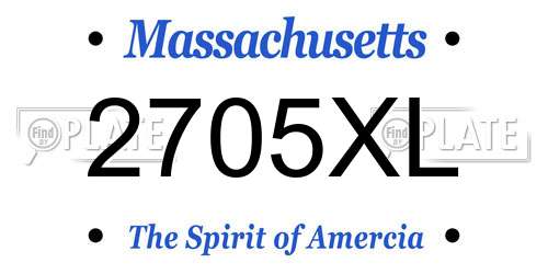 2705XL Massachusetts License Plate