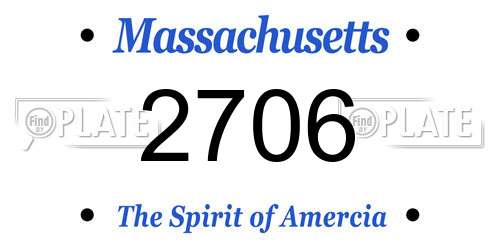 2706 Massachusetts License Plate