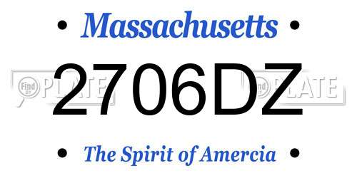 2706DZ Massachusetts License Plate