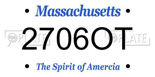 2706OT Massachusetts License Plate
