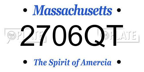 2706QT Massachusetts License Plate