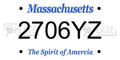 2706YZ Massachusetts License Plate