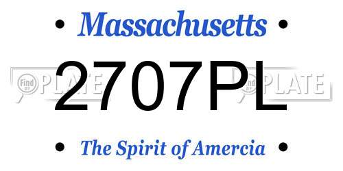 2707PL Massachusetts License Plate