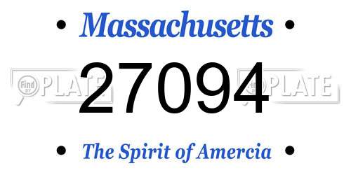 27094 Massachusetts License Plate