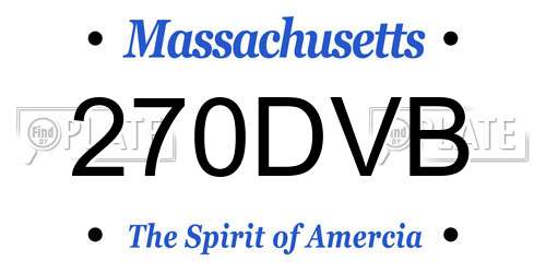 270DVB Massachusetts License Plate