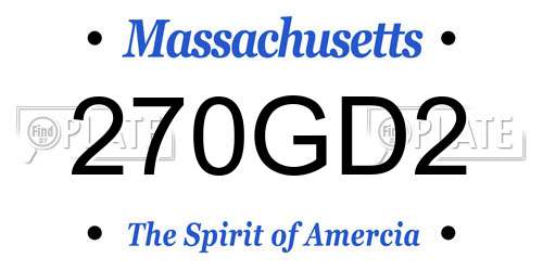 270GD2 Massachusetts License Plate