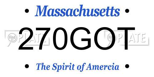 270GOT Massachusetts License Plate