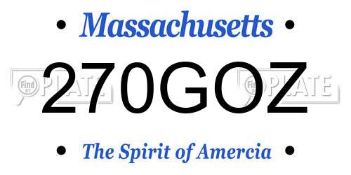270GOZ Massachusetts License Plate