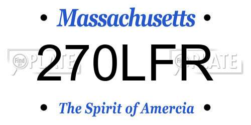 270LFR Massachusetts License Plate