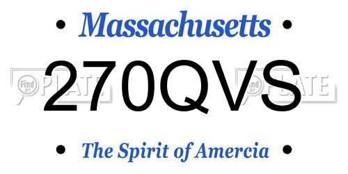 270QVS Massachusetts License Plate