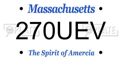 270UEV Massachusetts License Plate