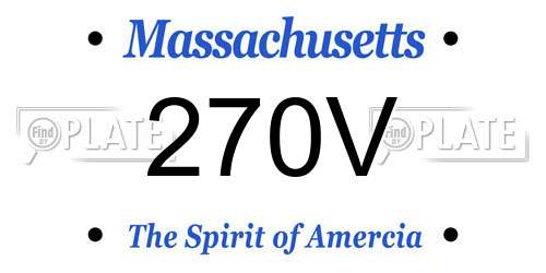 270V Massachusetts License Plate