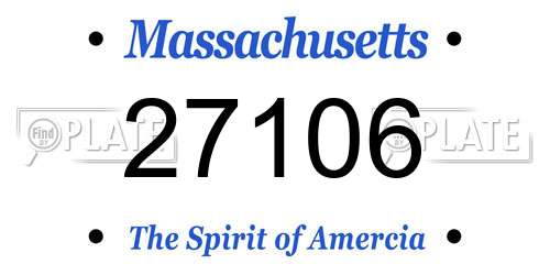 27106 Massachusetts License Plate