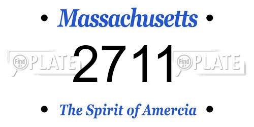 2711 Massachusetts License Plate