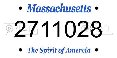 2711028 Massachusetts License Plate