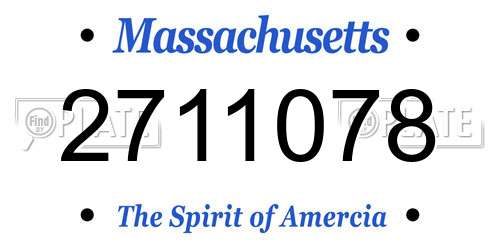 2711078 Massachusetts License Plate