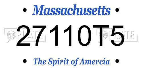 27110T5 Massachusetts License Plate