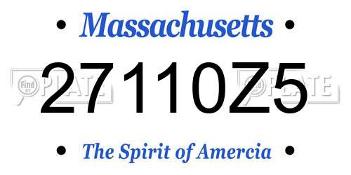 27110Z5 Massachusetts License Plate