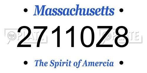 27110Z8 Massachusetts License Plate