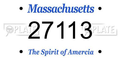 27113 Massachusetts License Plate