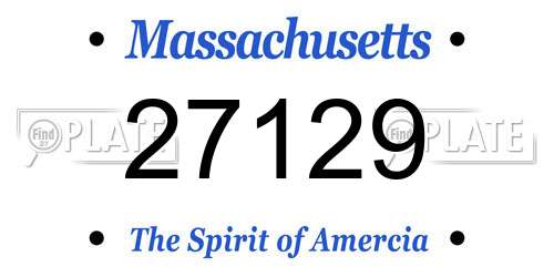 27129 Massachusetts License Plate