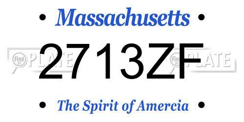 2713ZF Massachusetts License Plate