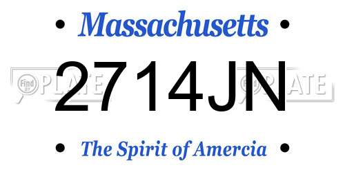 2714JN Massachusetts License Plate