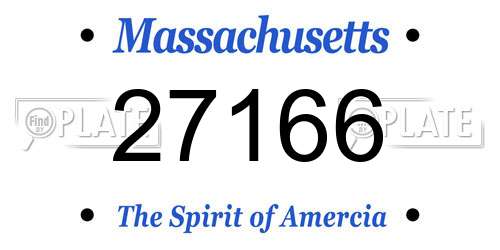 27166 Massachusetts License Plate