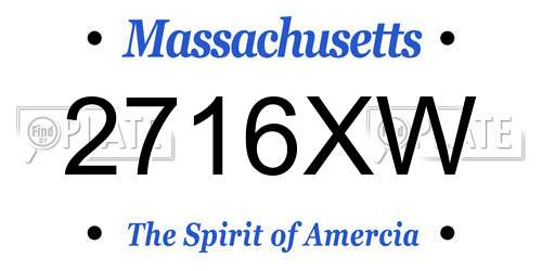 2716XW Massachusetts License Plate