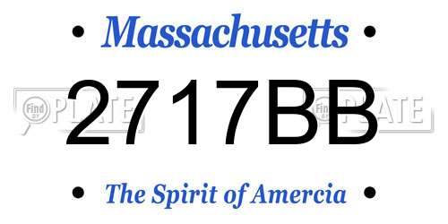 2717BB Massachusetts License Plate