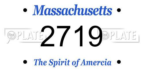 2719 Massachusetts License Plate