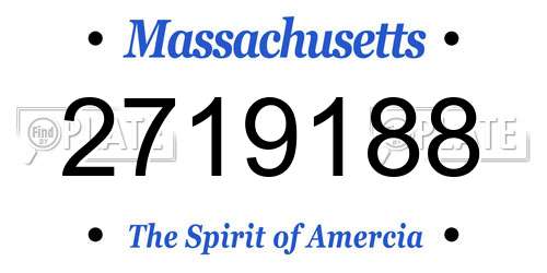 2719188 Massachusetts License Plate