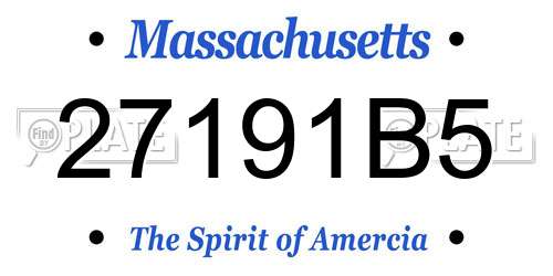 27191B5 Massachusetts License Plate